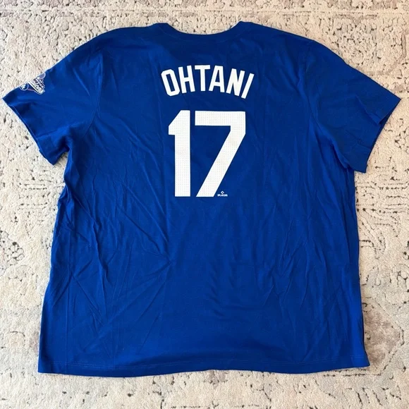 Nike Authentic Los Angeles Dodgers Ohtani #17 World Champions T-Shirt Mens 3XL - Picture 2 of 7